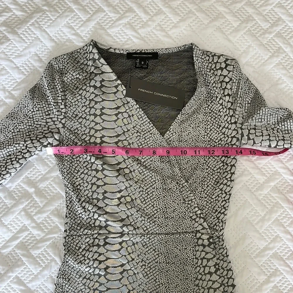 French Connection Long Sleeve Snake Jacquard Dress. - Picture 10 of 11